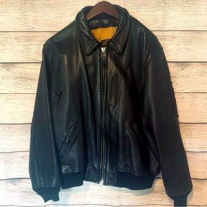 EUC AVIREX B-15 leather bomber pilot jacket Air Force black vintage authentic